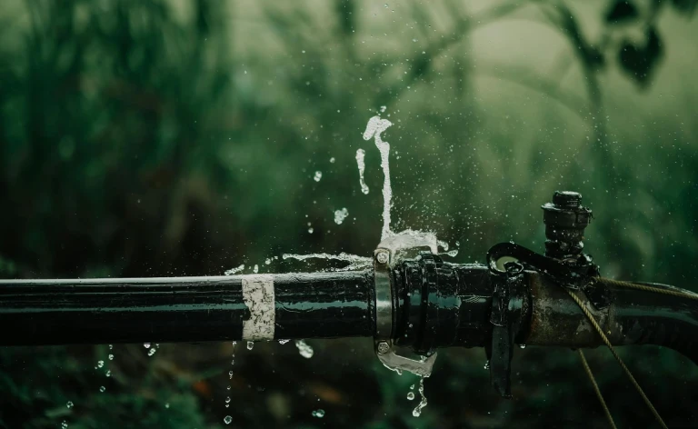 A burst pipe
