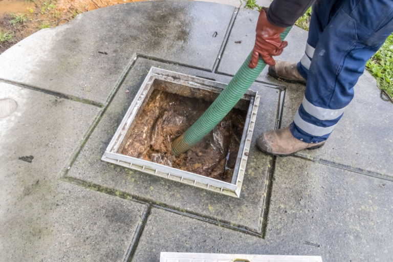 Draining the sewer or main water line from the surface