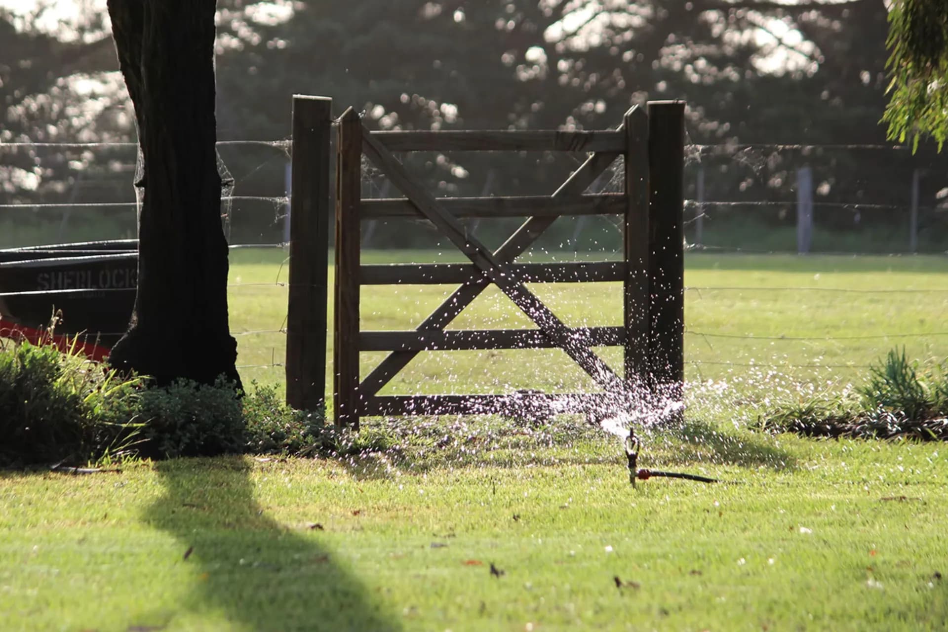 A garden sprinkler system 