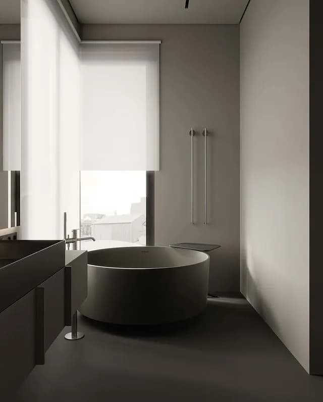 A monochromatic bathroom