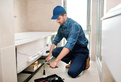 New bathtub installed in a bathroom