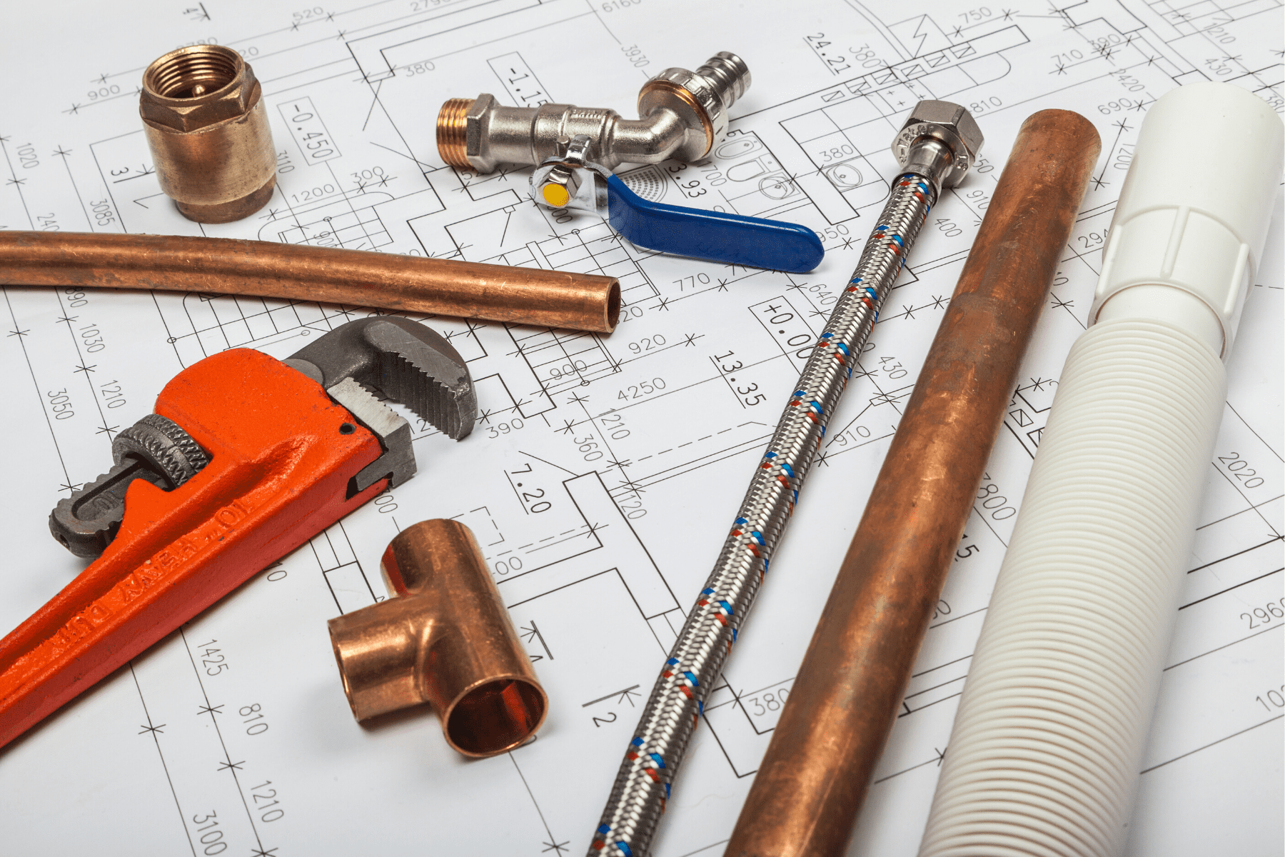 Close up of tools to fix frozen pipes