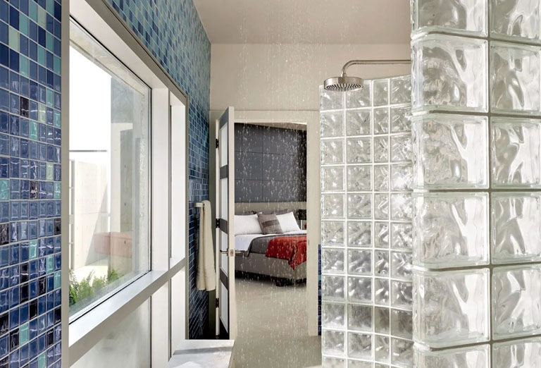 Glass and concrete shower design in Nova Scotia