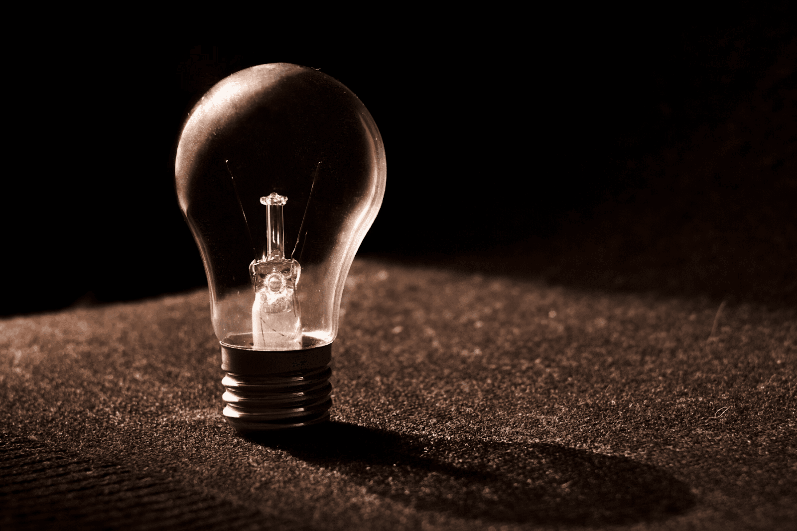 Close up of an unscrewed lightbulb 