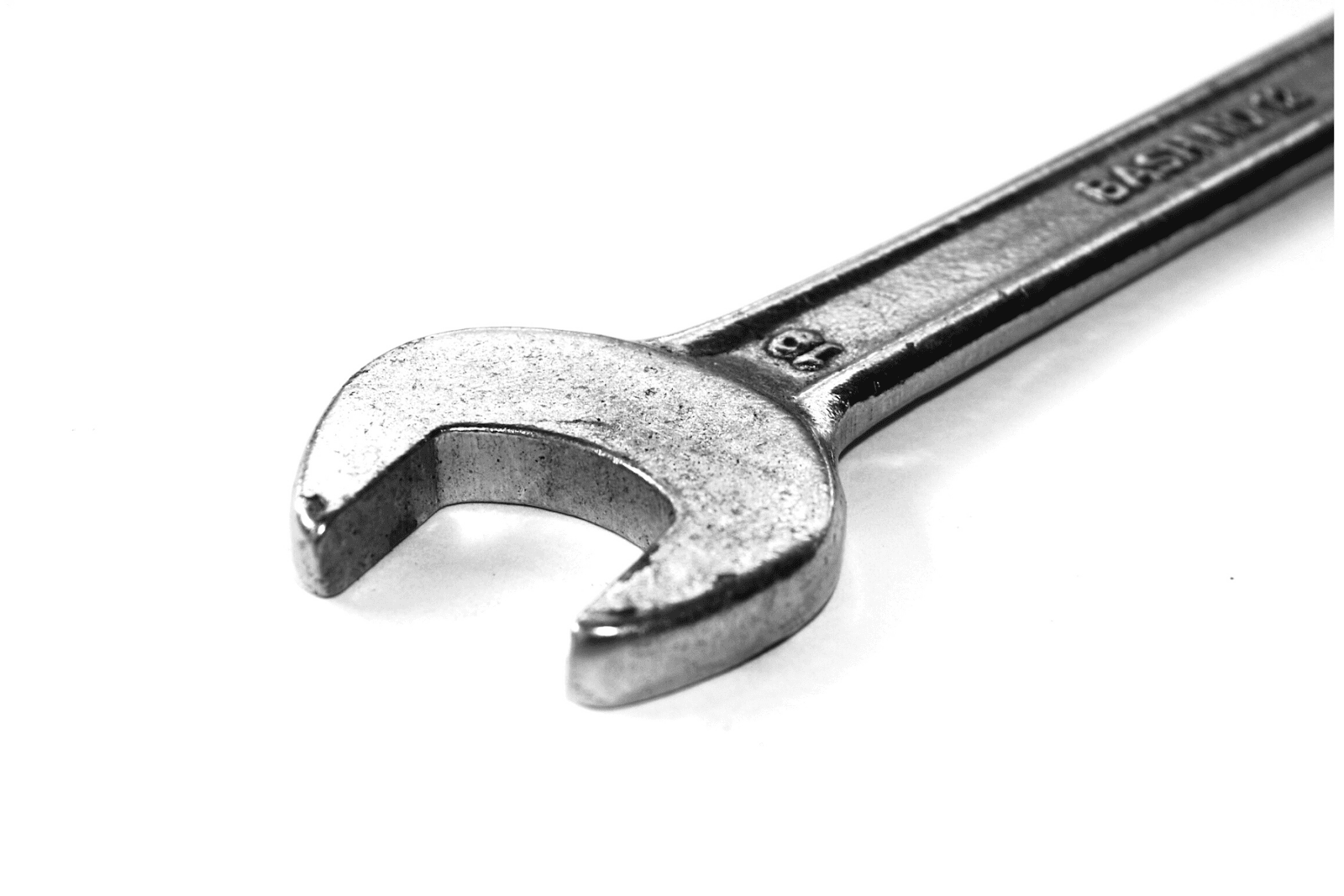 close up of a wrench