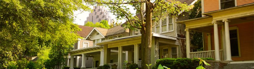 A residential neighbourhood with trees