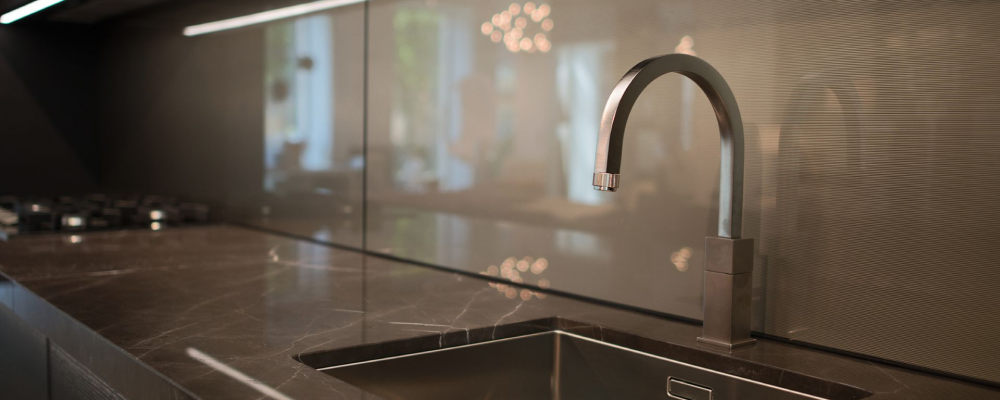 A touchless kitchen faucet