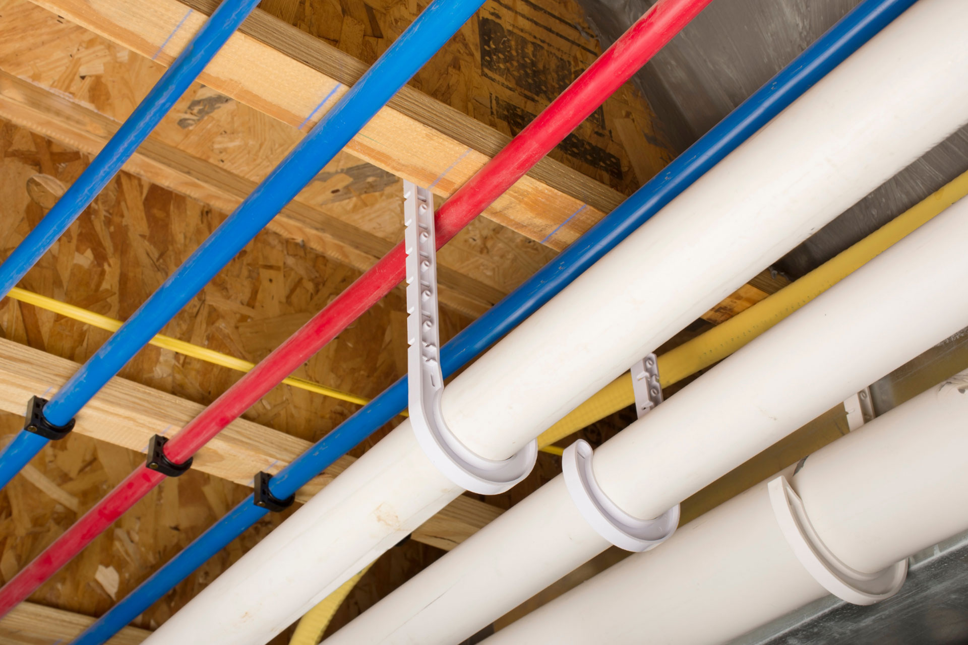  PEX pipes installed in a home 