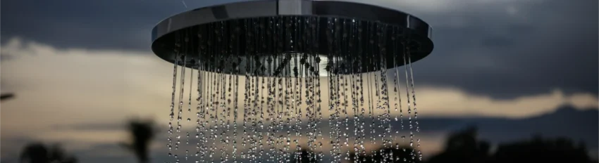 Shower head pouring down water